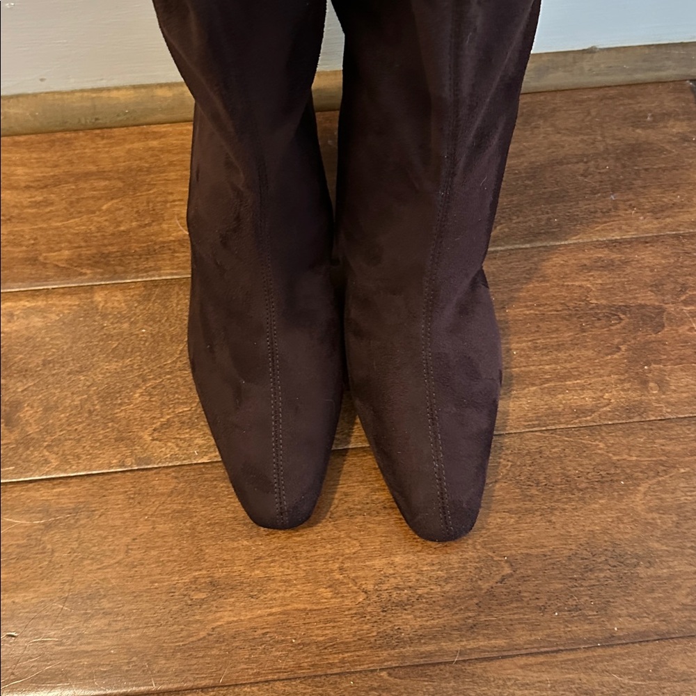 NWT Banana Republic Factory knee high faux suede boots chocolate brown size 7.5 - Picture 13 of 13